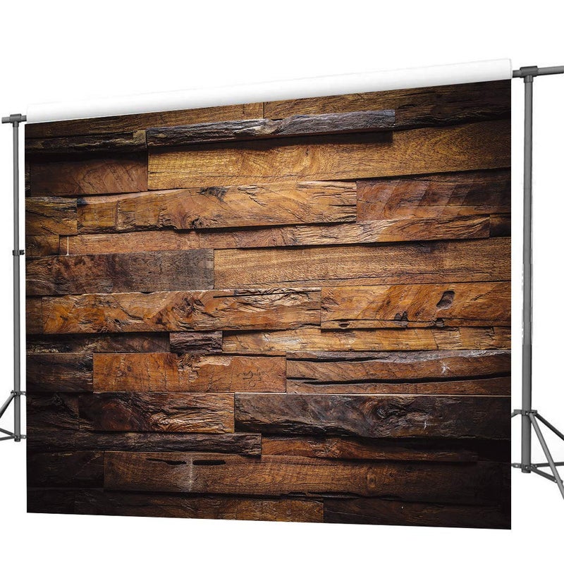 CYLYH 10x10ft Brown Wood 3D Backdrops Brown Wood Backdrops for Picture Background Customized Vintage Vinyl Photo Background D104 - Image 2